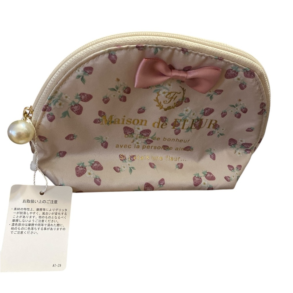 Maison de Fleur Pink Strawberry cosmetic bag